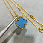 Loco CLOVER 15MM BLUE AGATE NECKLACE
