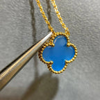 Loco CLOVER 15MM BLUE AGATE NECKLACE