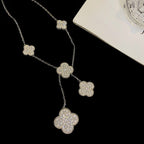 Loco CLOVER 5 MOTIFS SILVER DIAMONDS NECKLACE
