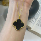 Loco CLOVER 25MM NECKLACE GOLD ONYX