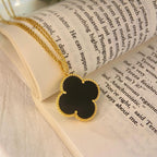 Loco CLOVER 25MM NECKLACE GOLD ONYX