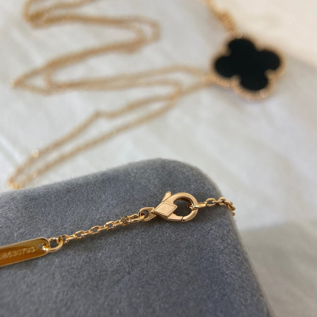 Loco CLOVER 25MM NECKLACE GOLD ONYX