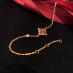 Loco COLOR STAR CARNELIAN PINK GOLD DIAMOND BRACELET