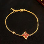 Loco COLOR STAR CARNELIAN PINK GOLD DIAMOND BRACELET