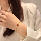 Loco COLOR STAR CARNELIAN PINK GOLD DIAMOND BRACELET