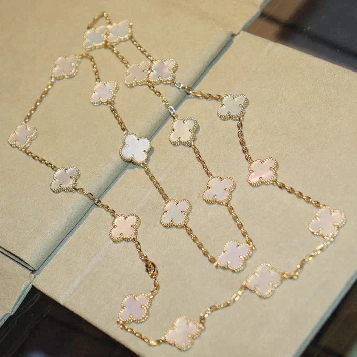 Loco CLOVER 20 MOTIFS WHITE MOP NECKLACE