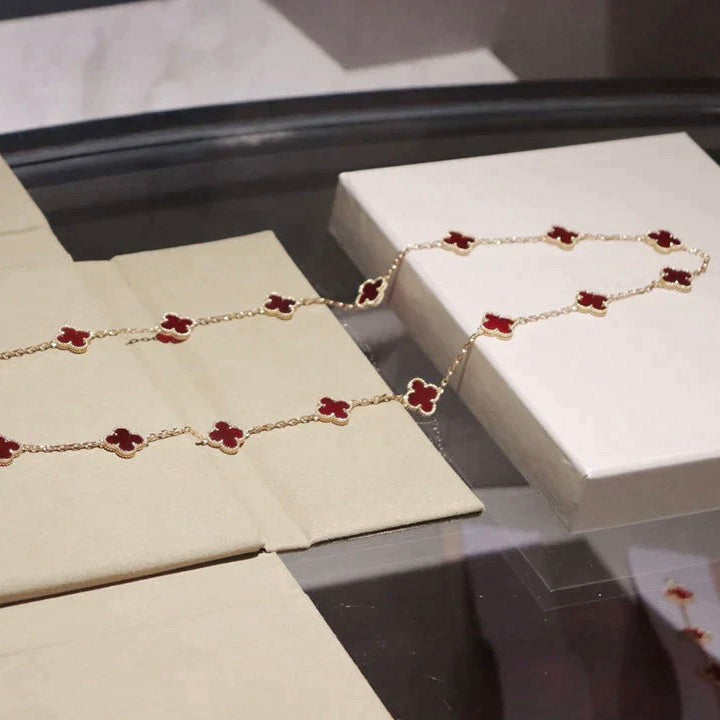 Loco CLOVER 20 MOTIFS CARNELIAN NECKLACE