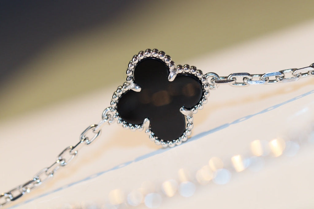 Loco CLOVER 20 MOTIFS ONYX DIAMOND SILVER