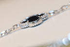 Loco CLOVER 20 MOTIFS ONYX DIAMOND SILVER