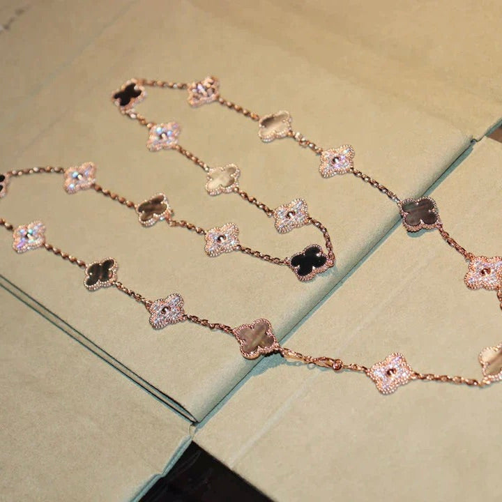 Loco CLOVER 20 MOTIFS DARK MOP DIAMOND  NECKLACE