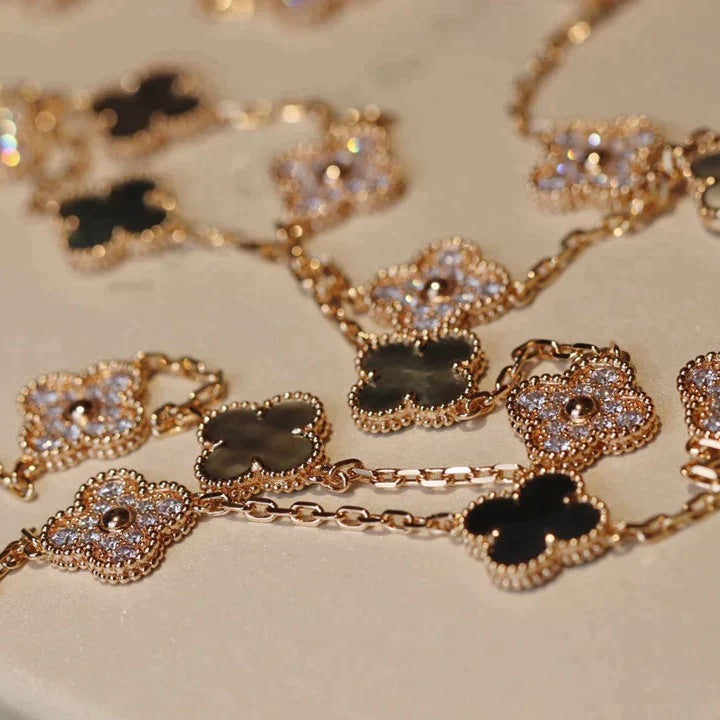 Loco CLOVER 20 MOTIFS DARK MOP DIAMOND  NECKLACE