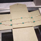 Loco CLOVER 20 MOTIFS MALACHITE DIAMOND NECKLACE