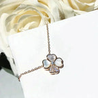 Loco CLOVER MOP DIAMOND ROSE GOLD NECKLACE