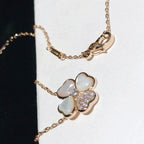 Loco CLOVER MOP DIAMOND ROSE GOLD NECKLACE