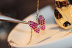Loco BUTTERFLY RED DIAMOND ROSE GOLD NECKLACE