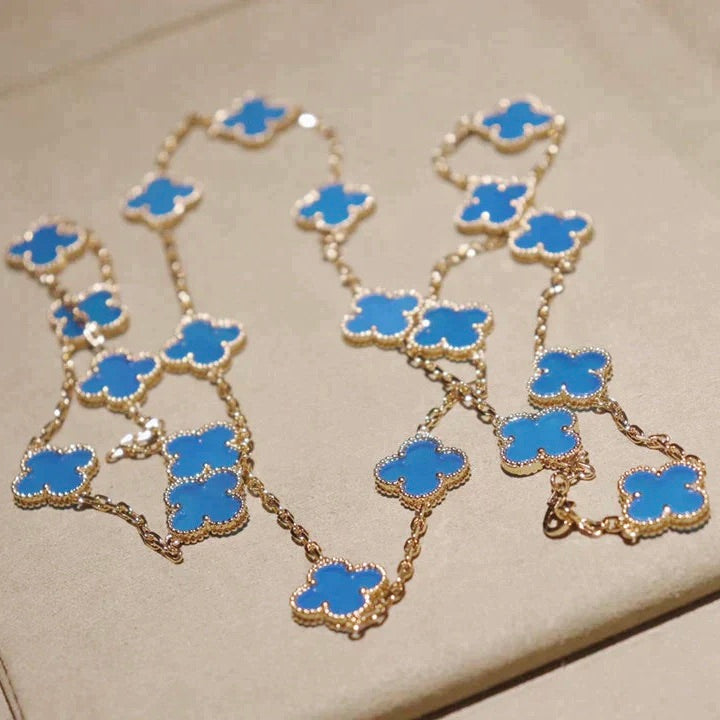 Loco CLOVER 20 MOTIFS TURQUOISE GOLD