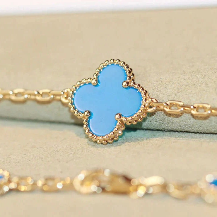 Loco CLOVER 20 MOTIFS TURQUOISE GOLD