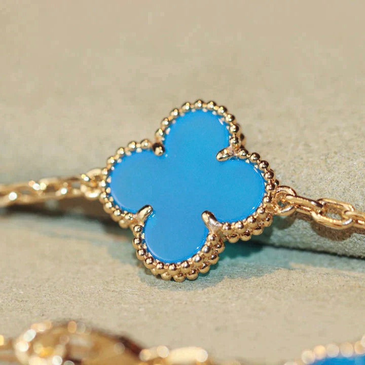 Loco CLOVER 20 MOTIFS TURQUOISE GOLD