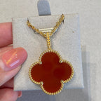 Loco CLOVER 25MM NECKLACE GOLD CARNELIAN