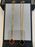 Loco CLOVER 25MM NECKLACE GOLD CARNELIAN