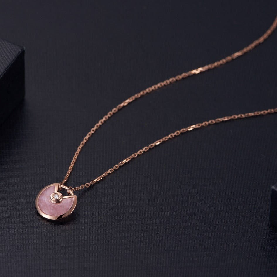 Loco AMULETTE ROSE GOLD PINK MOP NECKLACE