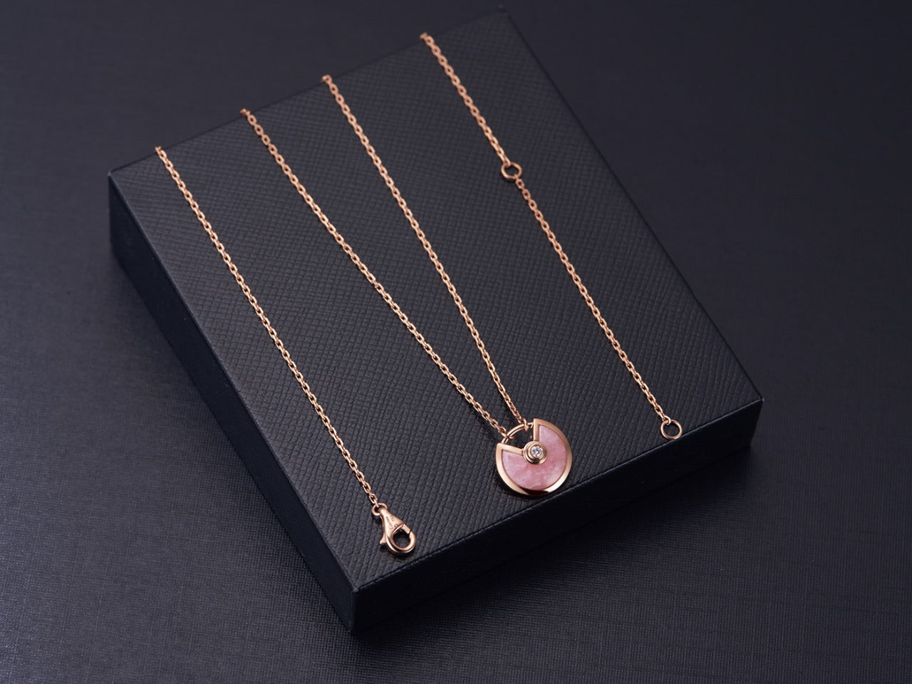 Loco AMULETTE ROSE GOLD PINK MOP NECKLACE