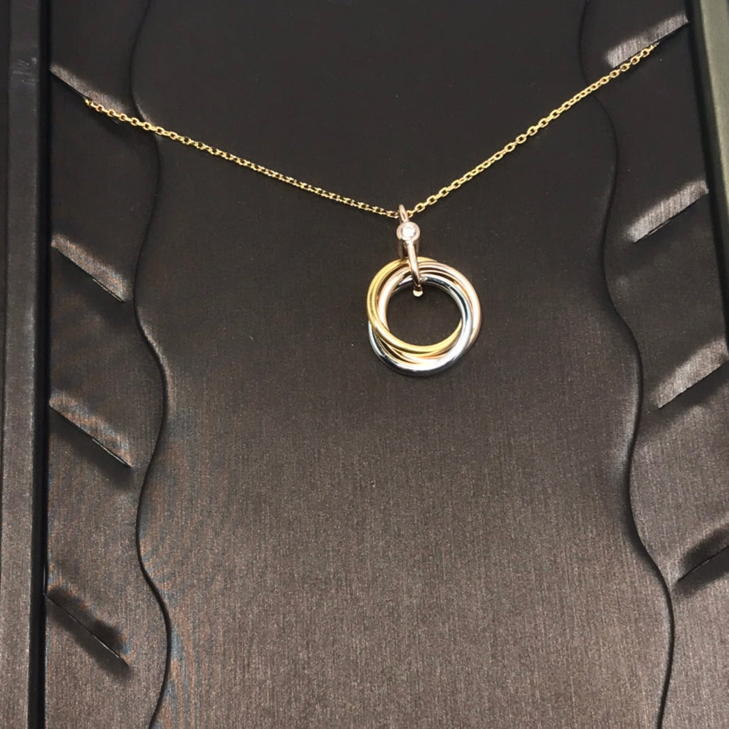 Loco TRINITY SILVER GOLD PINK GOLD NECKLACE