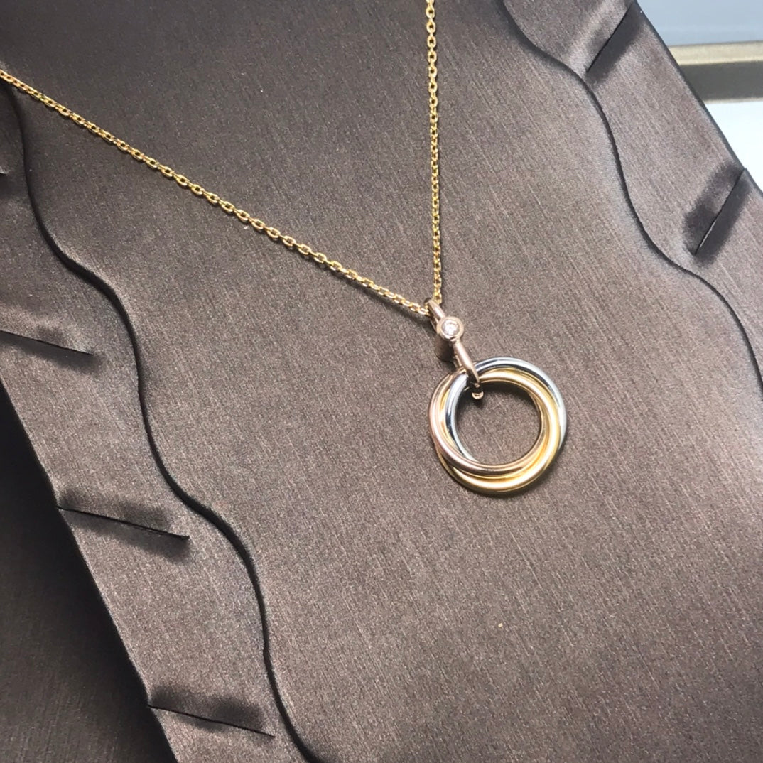 Loco TRINITY SILVER GOLD PINK GOLD NECKLACE