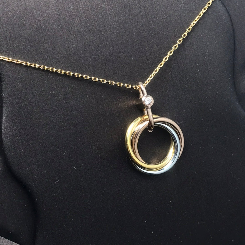 Loco TRINITY SILVER GOLD PINK GOLD NECKLACE