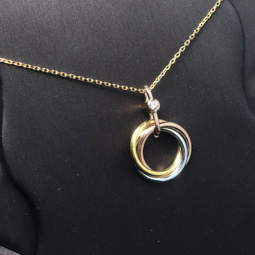Loco TRINITY SILVER GOLD PINK GOLD NECKLACE
