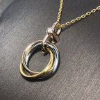 Loco TRINITY SILVER GOLD PINK GOLD NECKLACE