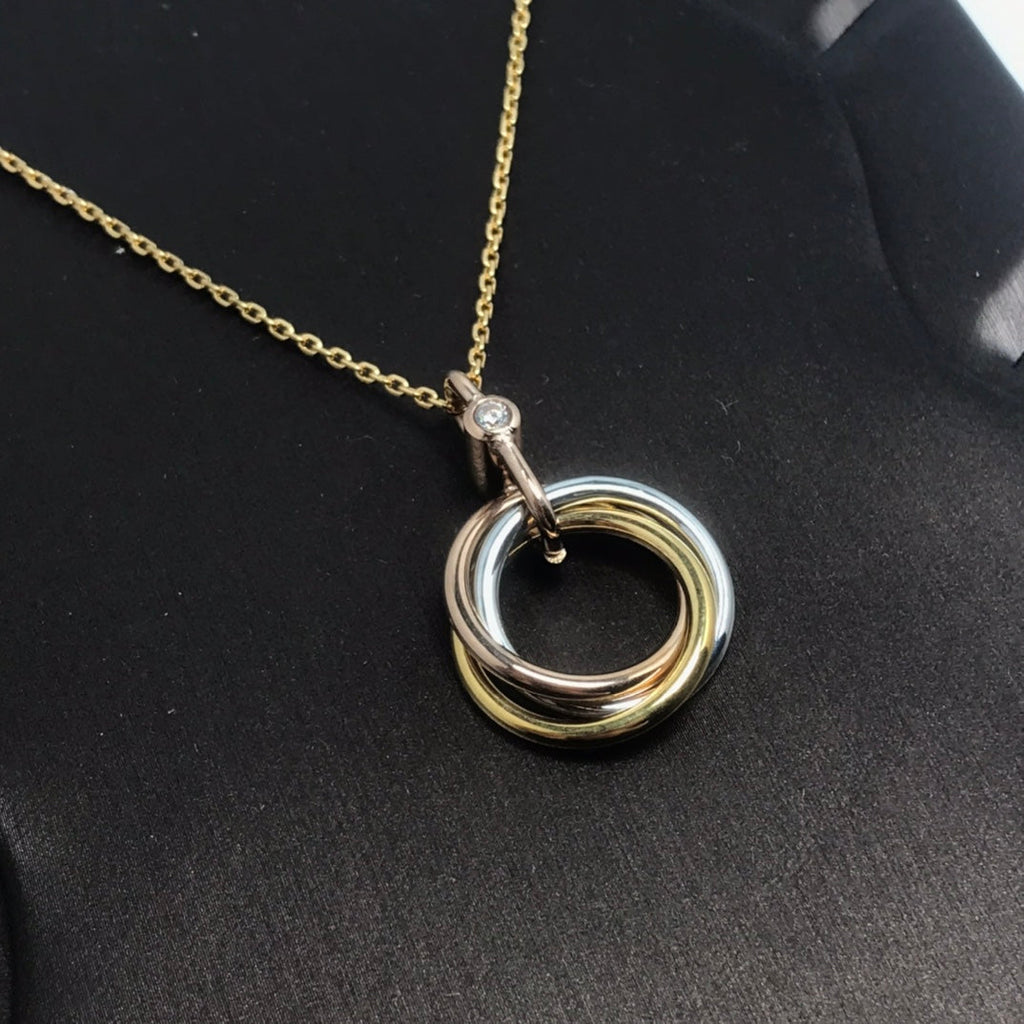 Loco TRINITY SILVER GOLD PINK GOLD NECKLACE