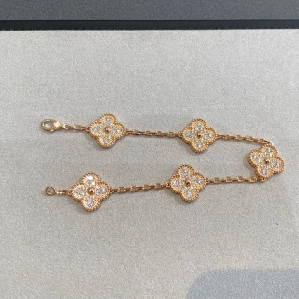 [Loco ] New  CLOVER 5 MOTIF FULL DIAMOND BRACELET COLLECTION