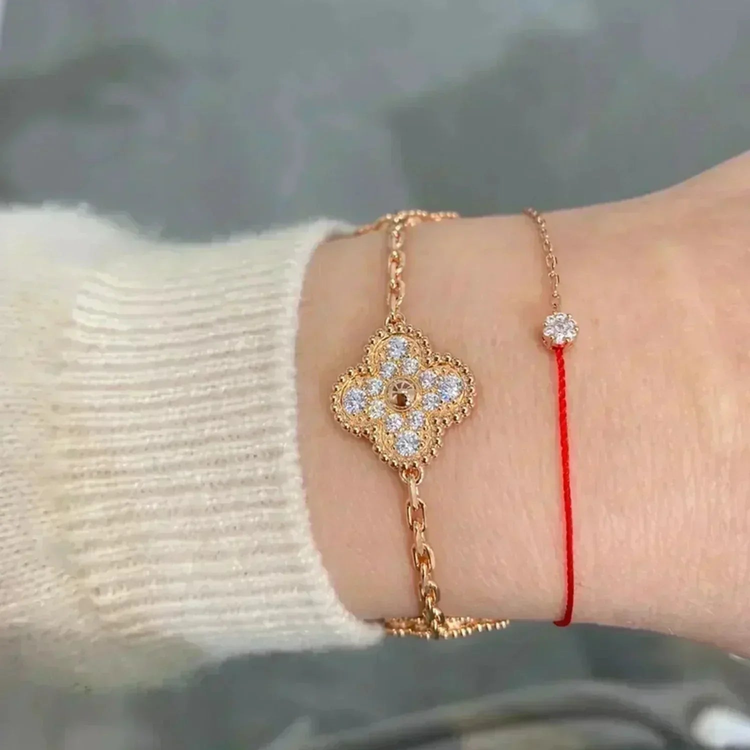 [Loco ] New  CLOVER 5 MOTIF FULL DIAMOND BRACELET COLLECTION