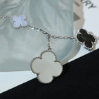 Loco CLOVER BRACELET 5 MOTIFS MOP CHALCEDONY SILVER