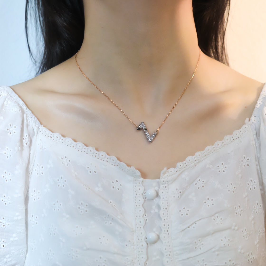 Loco VOLT SILVER DIAMOND PEDANT NECKLACE