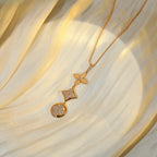 Loco STAR AND SUN DIAMOND PINK GOLD NECKLACE