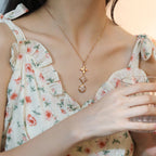 Loco STAR AND SUN DIAMOND PINK GOLD NECKLACE