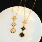 Loco STAR AND SUN ONYX PINK GOLD NECKLACE