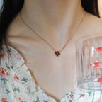 Loco SUN PEDANT PINK GOLD 1 DIAMOND NECKLACE