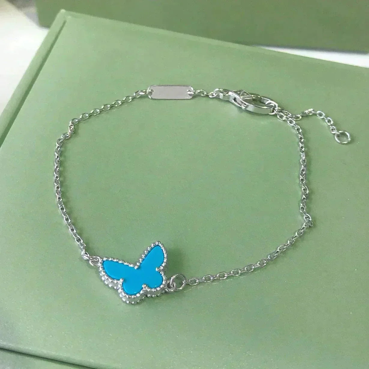 Loco BUTTERFLY TURQUOISE BUTTERFLY BRACELET SILVER