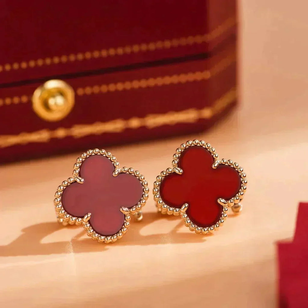 Loco CLOVER MEDIUM 1 MOTIFS CARNELIAN  EARRINGS