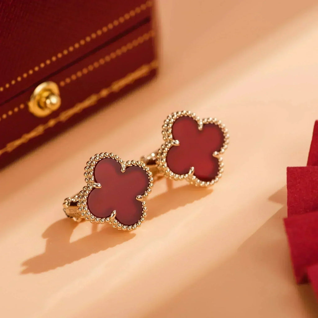 Loco CLOVER MEDIUM 1 MOTIFS CARNELIAN  EARRINGS