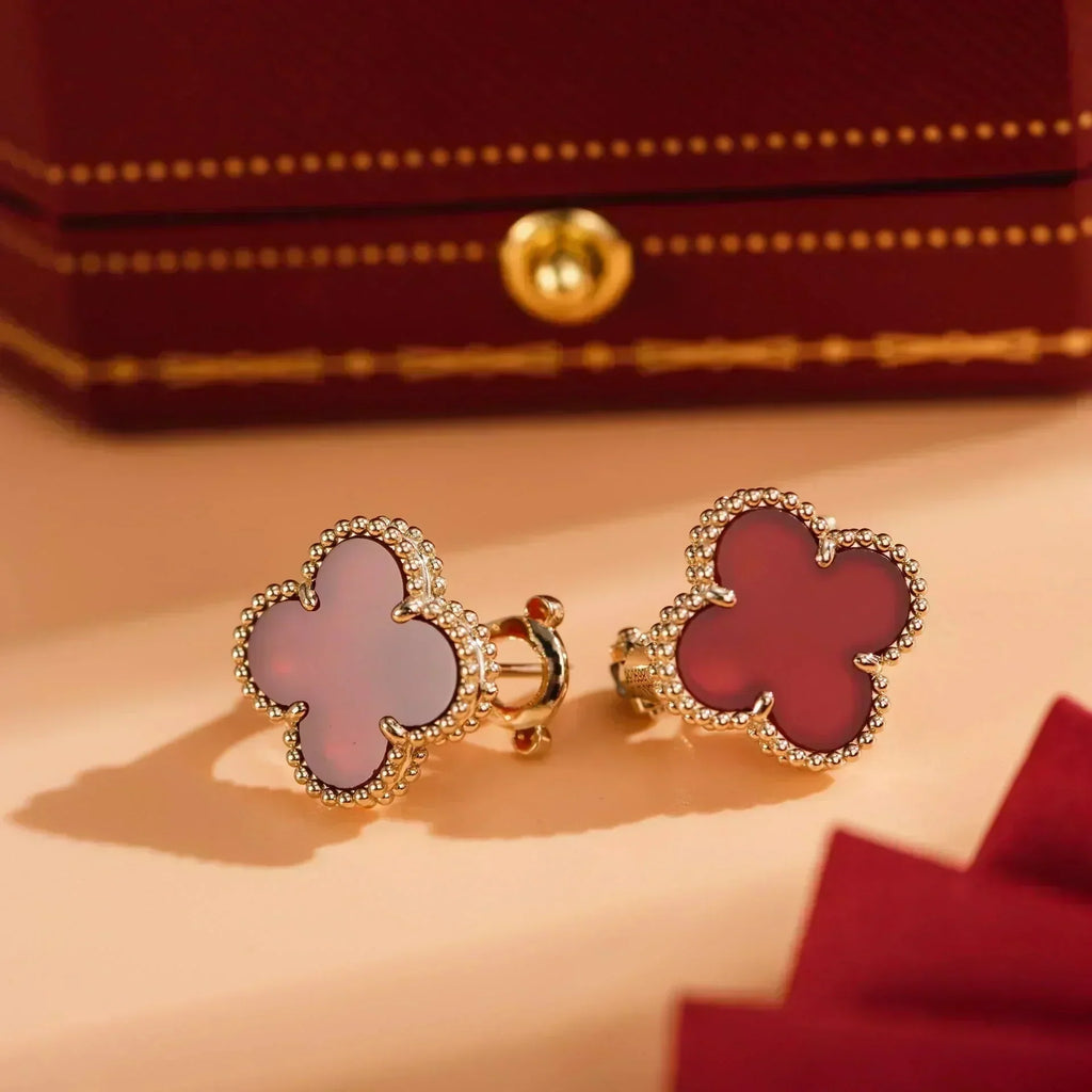 Loco CLOVER MEDIUM 1 MOTIFS CARNELIAN  EARRINGS