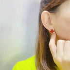 Loco CLOVER MEDIUM 1 MOTIFS CARNELIAN  EARRINGS