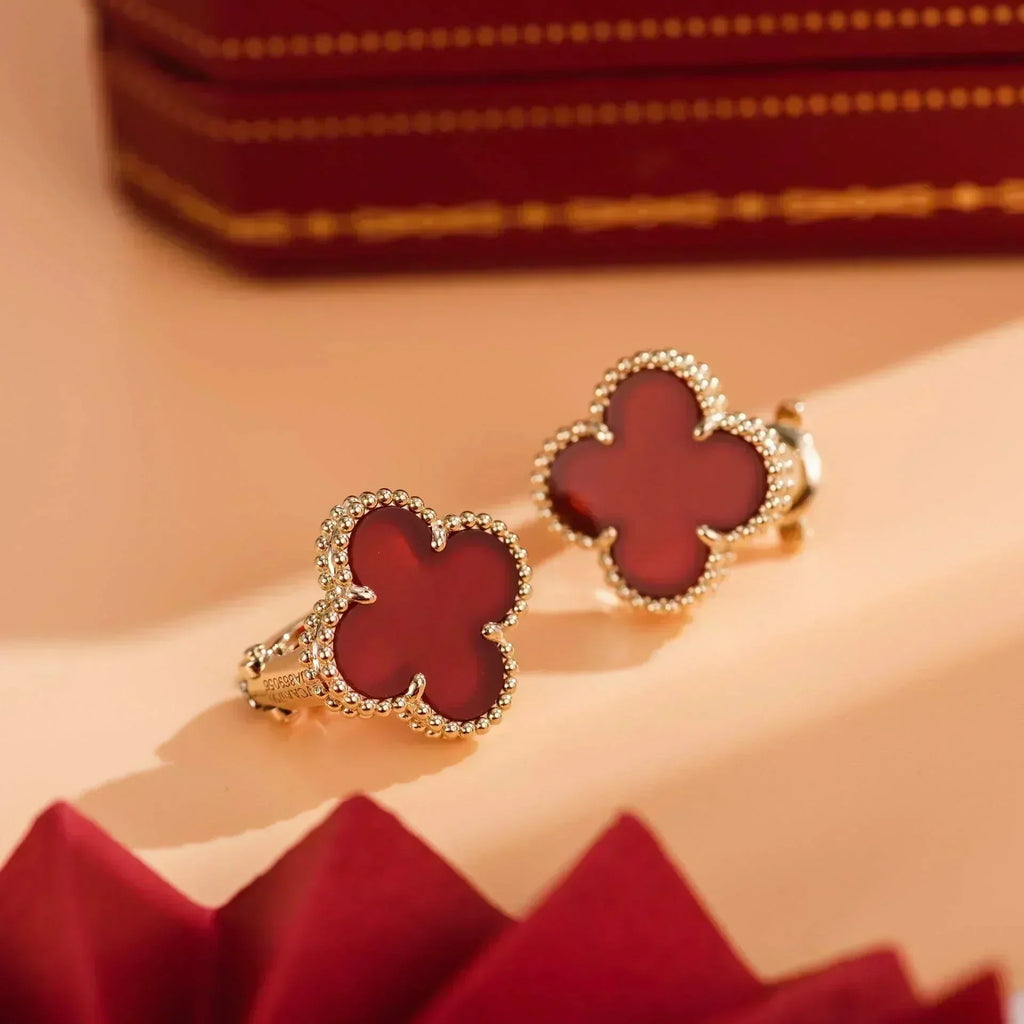 Loco CLOVER MEDIUM 1 MOTIFS CARNELIAN  EARRINGS