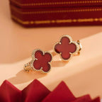 Loco CLOVER MEDIUM 1 MOTIFS CARNELIAN  EARRINGS