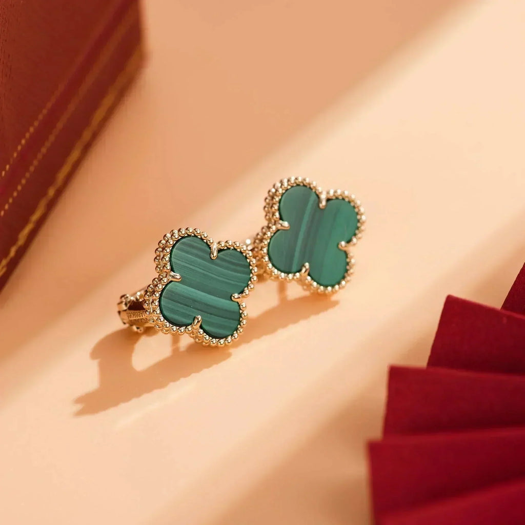 Loco CLOVER MEDIUM 1 MOTIFS MALACHITE  EARRINGS