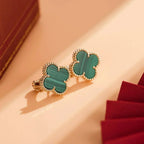 Loco CLOVER MEDIUM 1 MOTIFS MALACHITE  EARRINGS