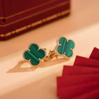 Loco CLOVER MEDIUM 1 MOTIFS MALACHITE  EARRINGS